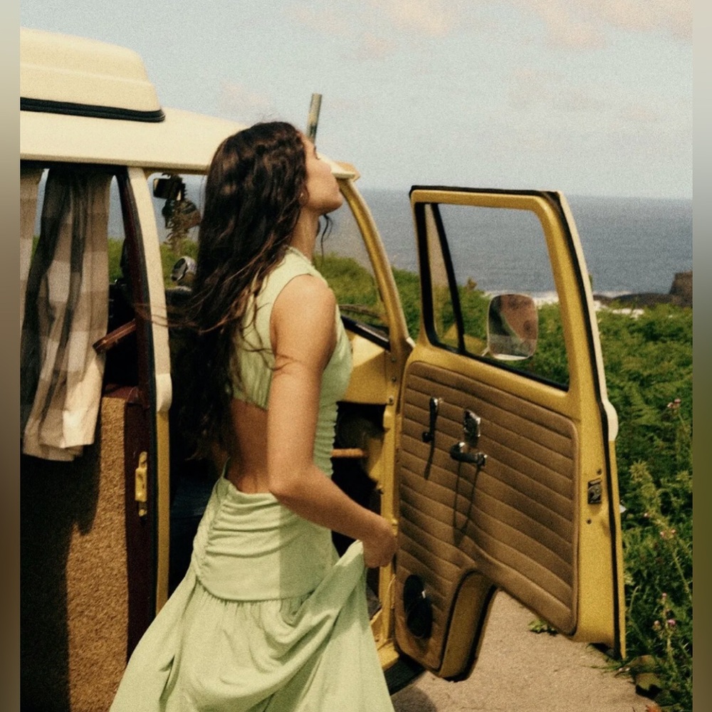 Zara Light Green Maxi Dress - Picture 3 of 12